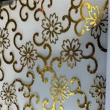 Titanium Frosted Floral Glass