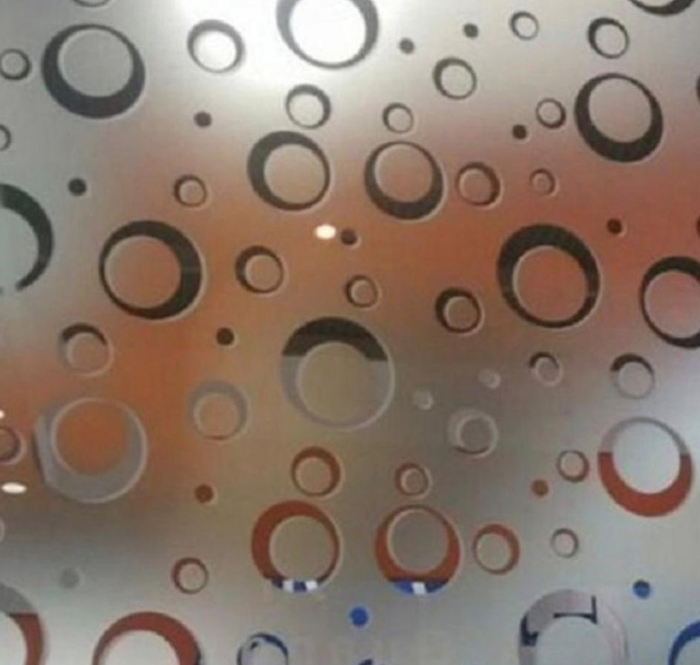 Titanium Bubble Circles Glass