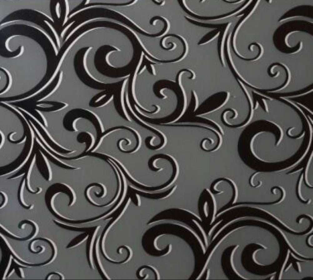 Titanium Dark Floral Vine Glass