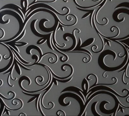 Titanium Dark Floral Vine Glass
