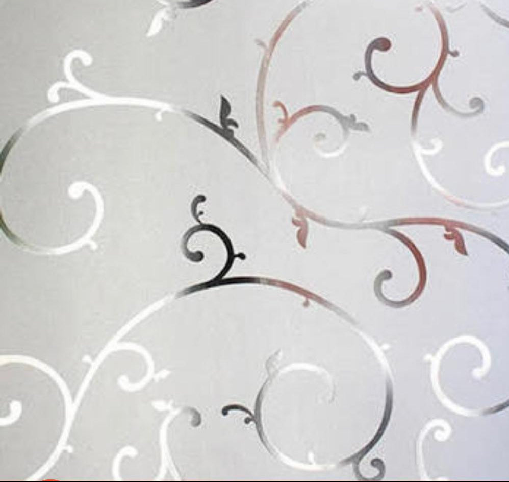 Titanium Frosted Floral Vine Glass