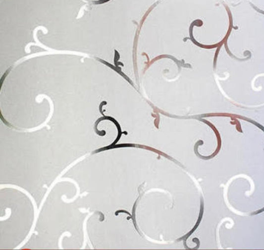 Titanium Frosted Floral Vine Glass